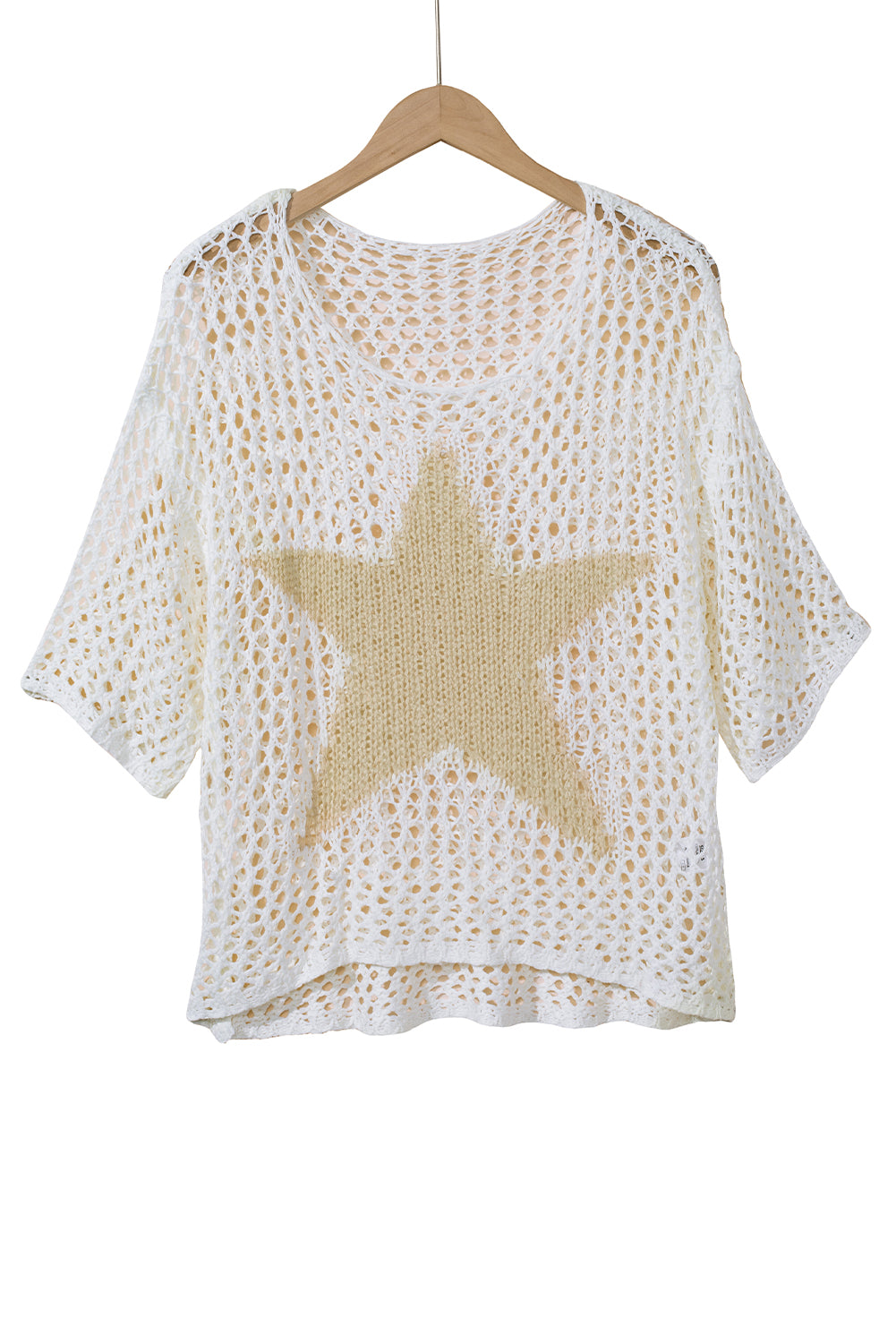 White Star Hollow Knitted Oversized Summer Tee