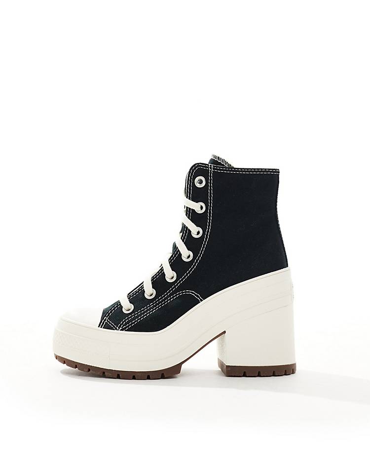 Converse Chuck Taylor 70s Hi Deluxe heeled sneakers in black