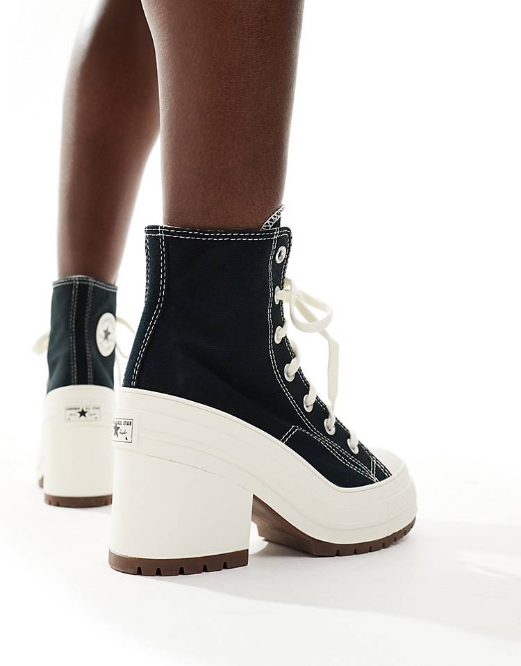 Converse Chuck Taylor 70s Hi Deluxe heeled sneakers in black