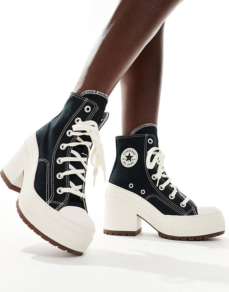 Converse Chuck Taylor 70s Hi Deluxe heeled sneakers in black