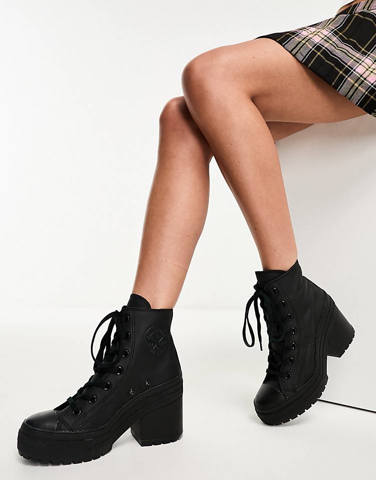 Converse Chuck Taylor 70s Hi Deluxe heeled sneakers in black