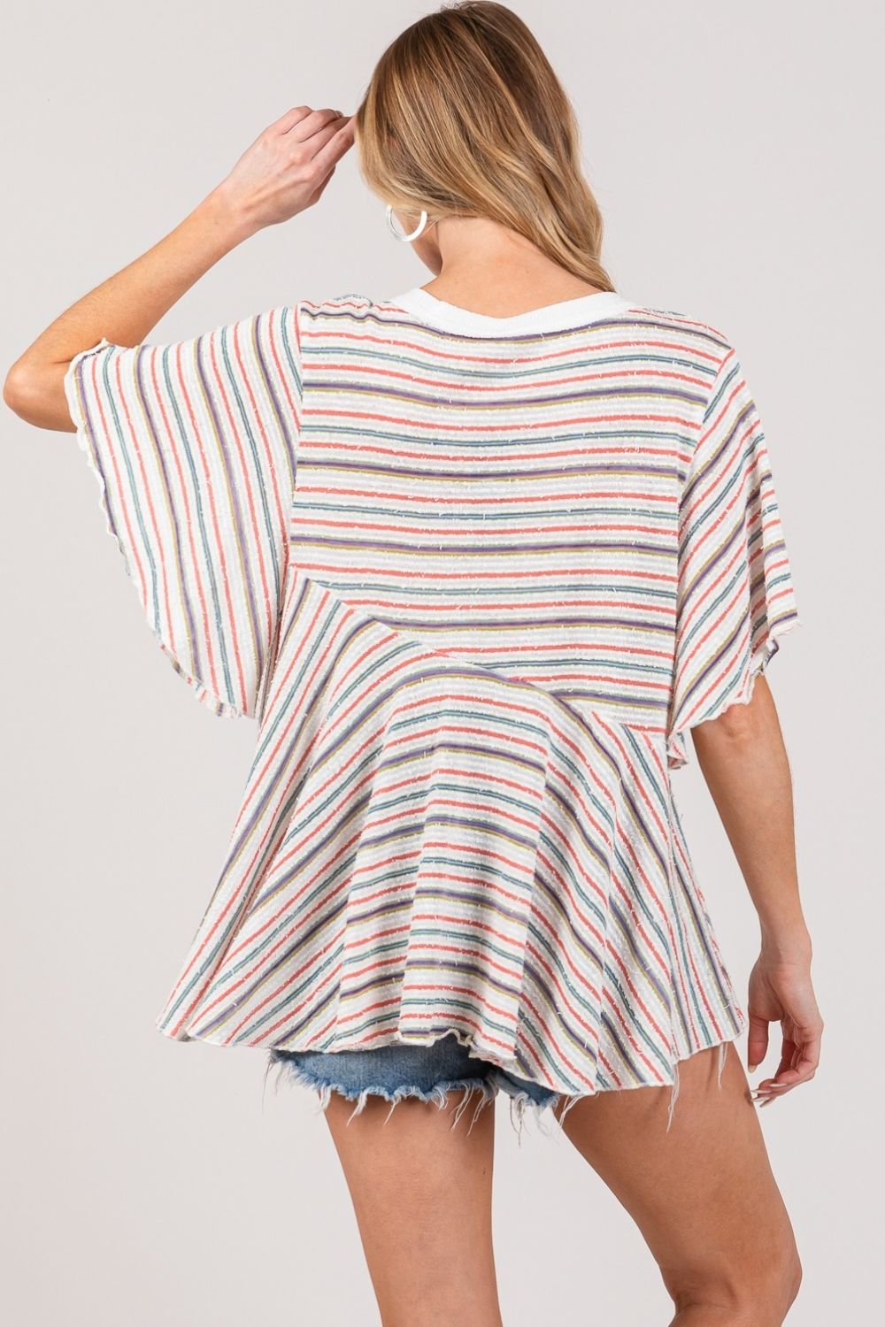 SAGE + FIG Full Size Round Neck Stripe Top