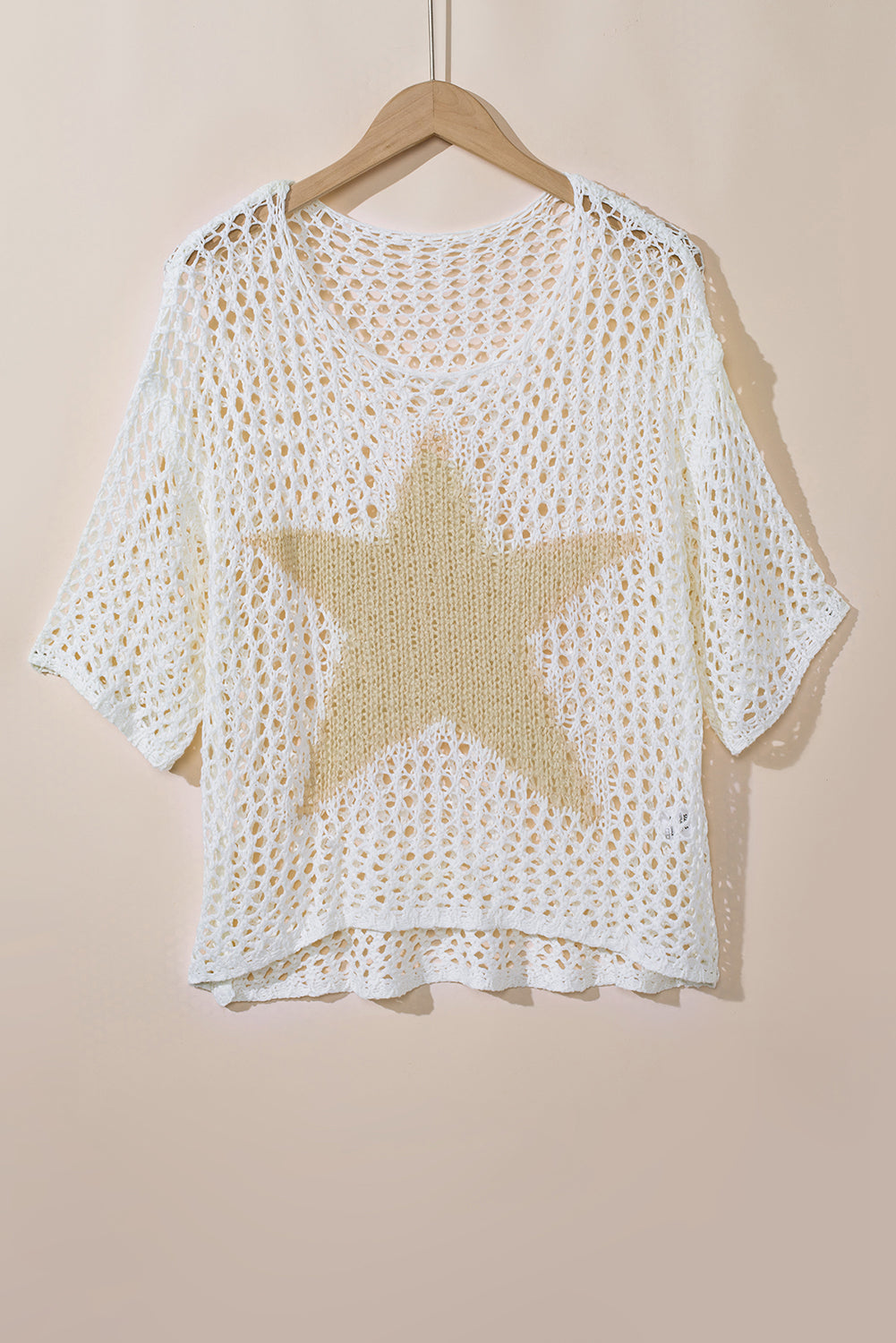 White Star Hollow Knitted Oversized Summer Tee