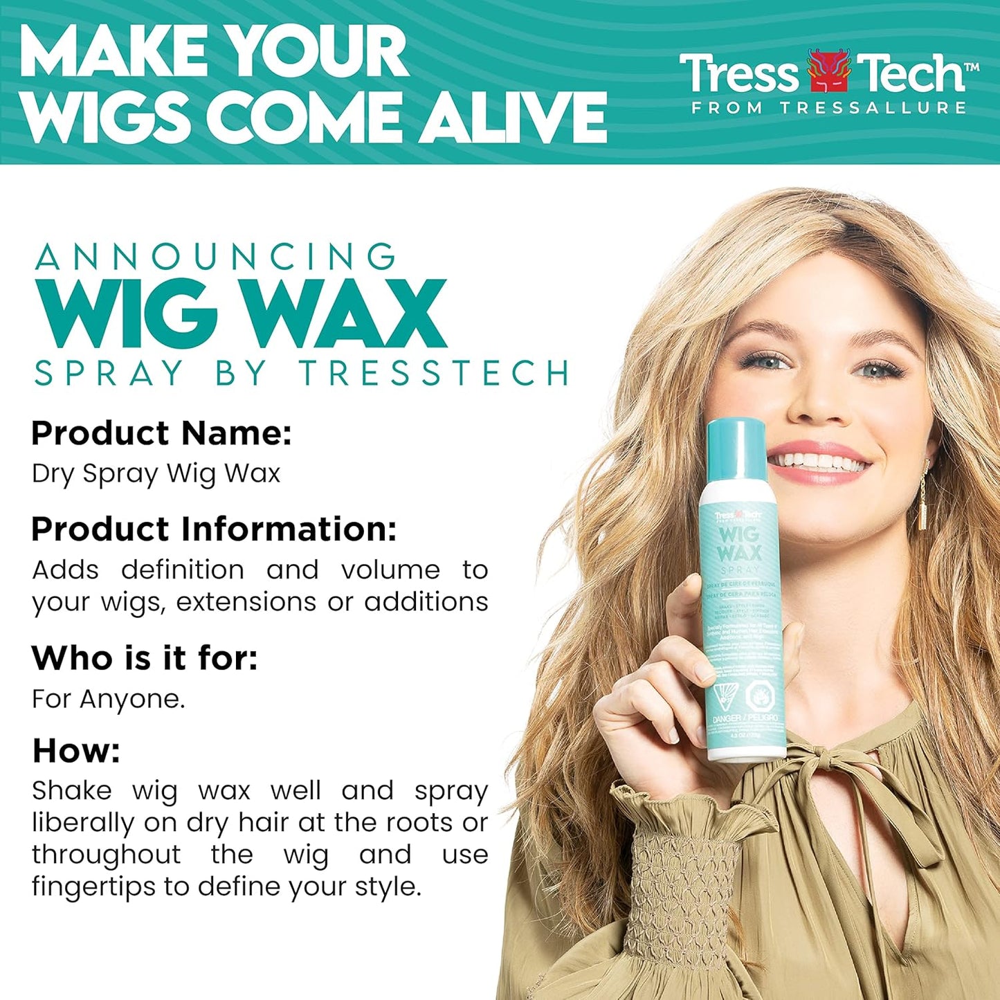 TressTech Dry Spray Wig Wax 4.3 Oz.