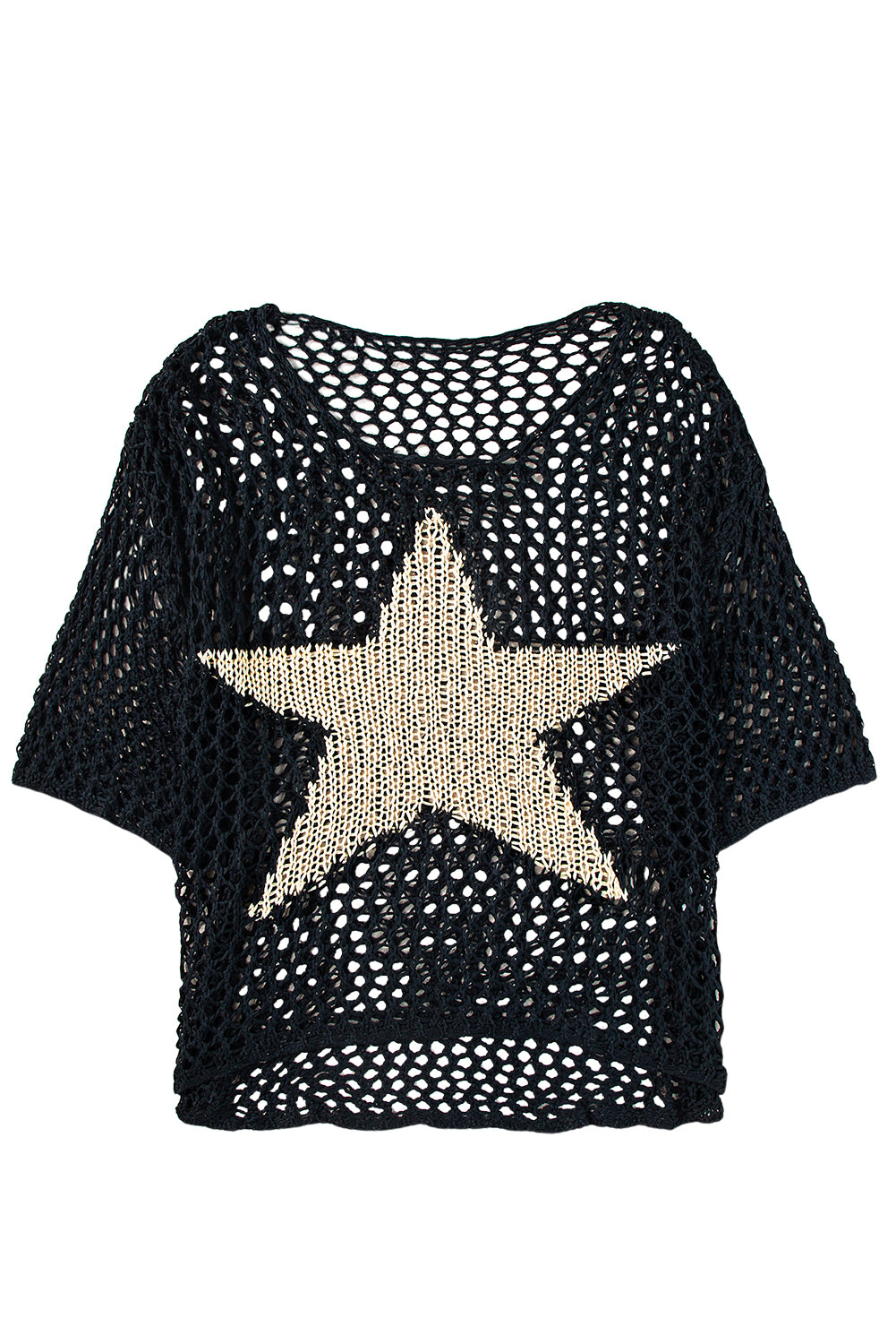 White Star Hollow Knitted Oversized Summer Tee