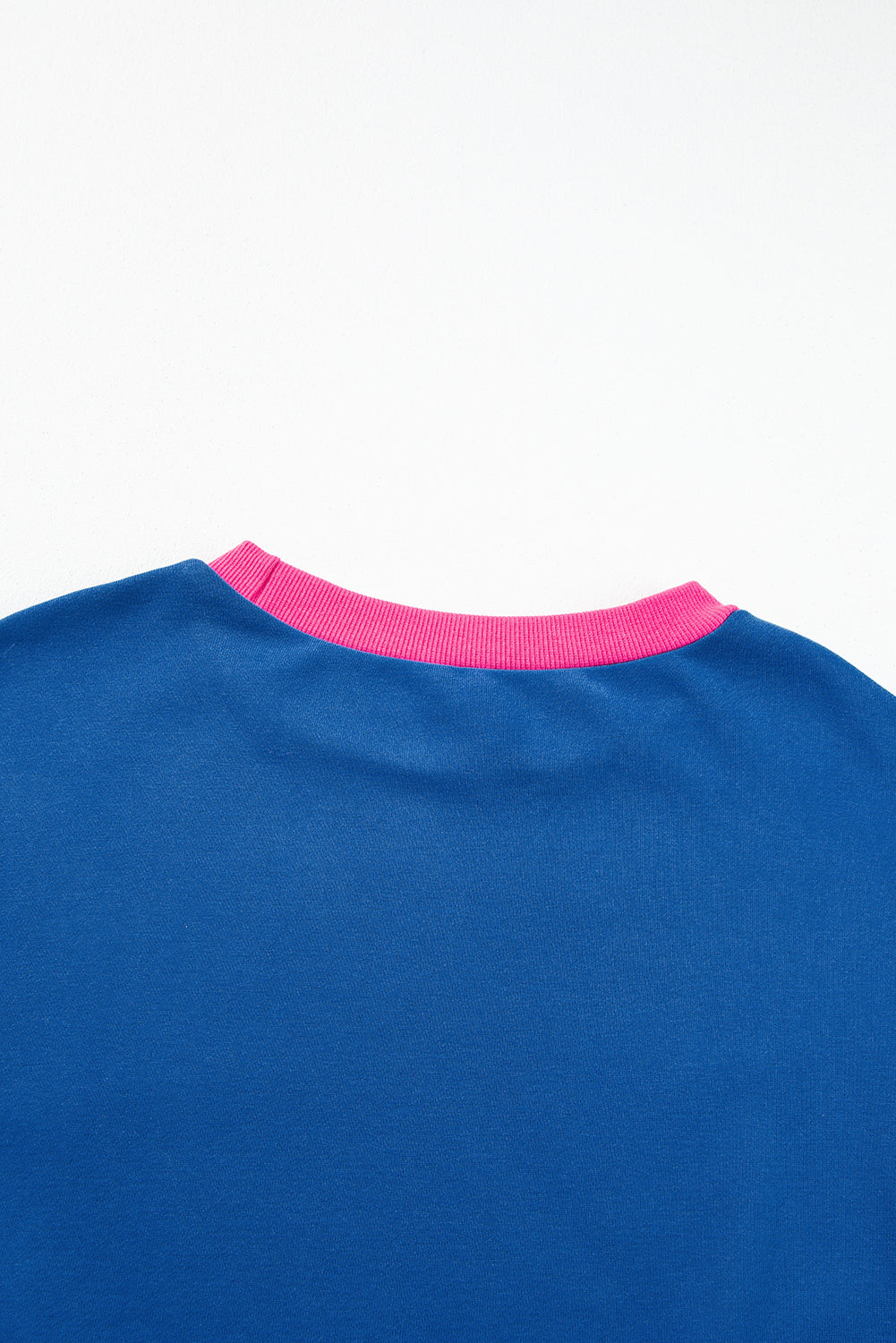 Pink Colorblock Bubble Sleeve Sweatshirt