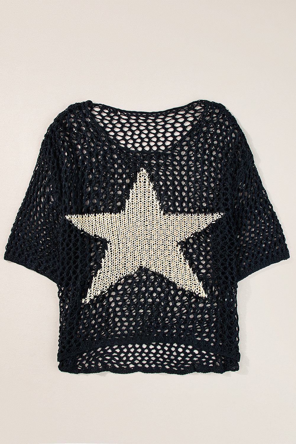 White Star Hollow Knitted Oversized Summer Tee